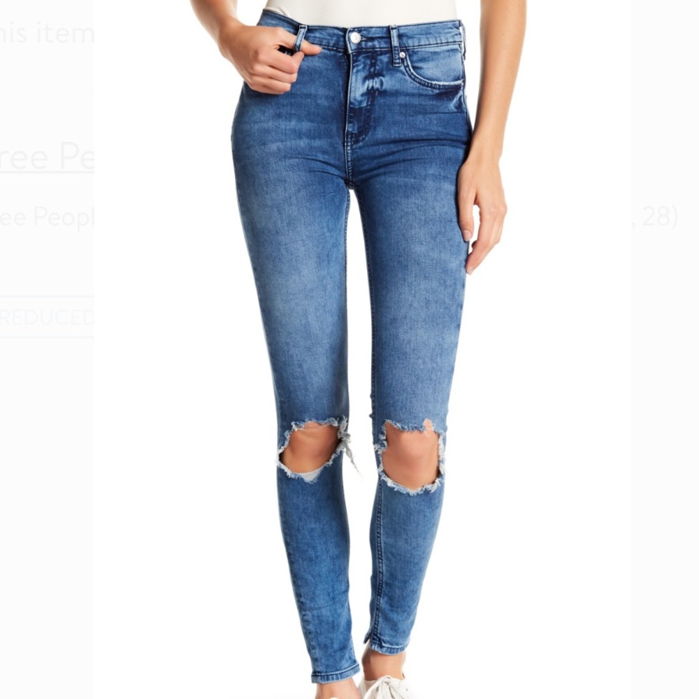 Free People Distressed Denim Jeans - Picture 1 of 7